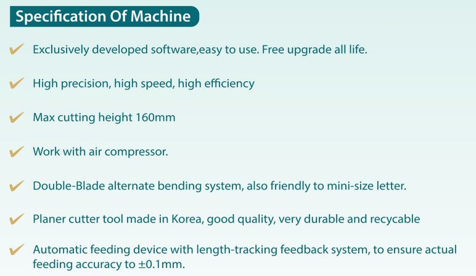 شرح ميزات Letter Bending Machine NAB-6S-C