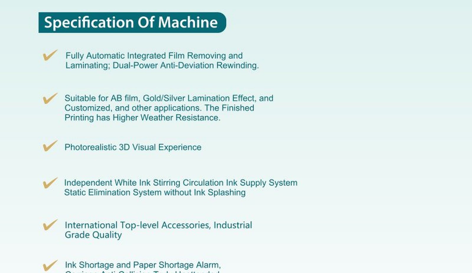 شرح ميزات UV DTF Printer NAB-603