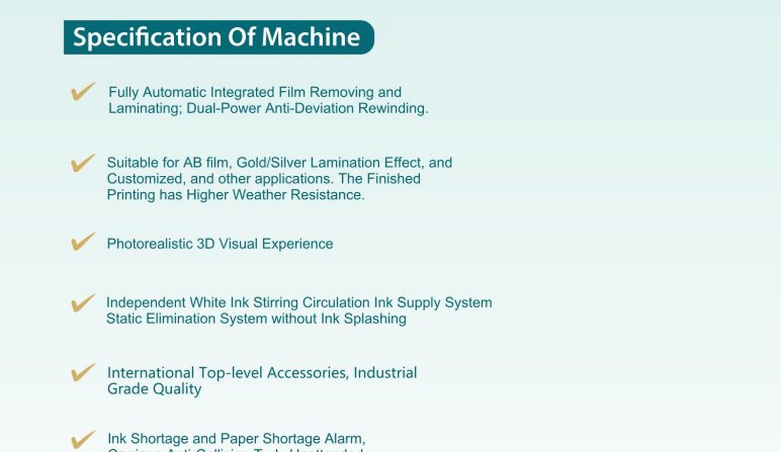 شرح ميزات UV DTF Printer NAB-604