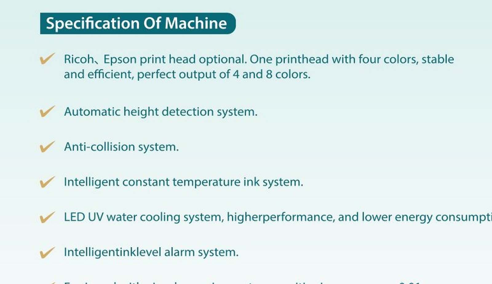 شرح ميزات UV Flatbed Printer NAB-7590