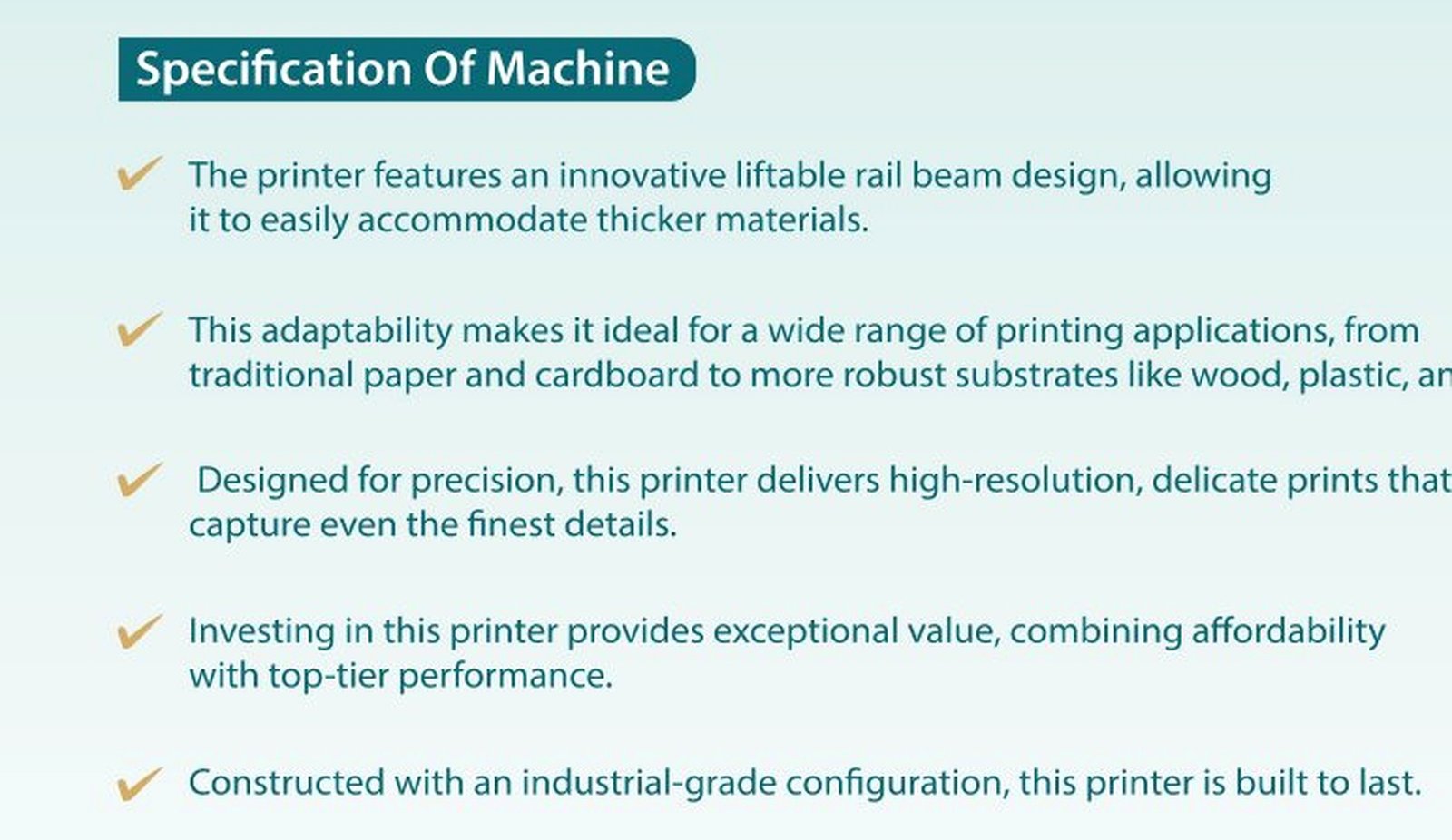 شرح ميزات UV Flatbed Printer NAB-9060