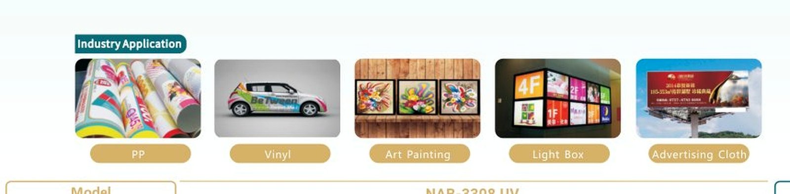 استخدامات UV Printer NAB-3308 UV
